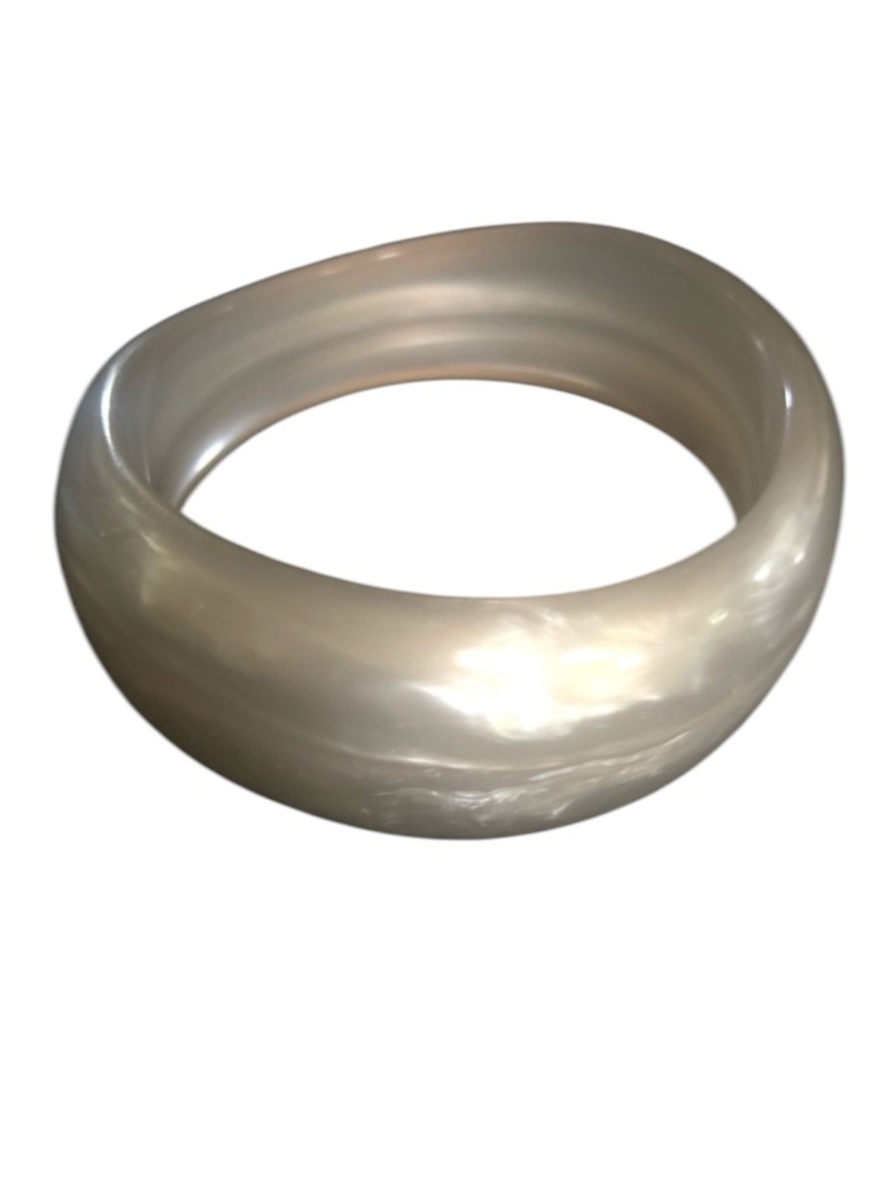 Vintage Wavy Pearl Gray Lucite Bracelet
